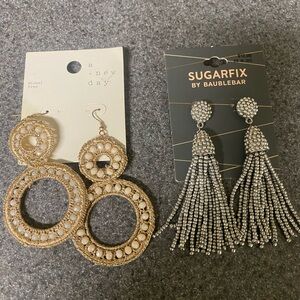A New Day Gold and White Double Hoop Earrings
SUGARFIX dangle beaded earrings